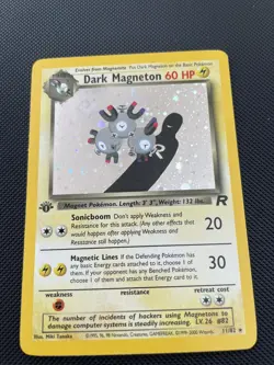Pokemon Dark Magneton #11 Team Rocket Holo First Edition *Swirl* - Image 1