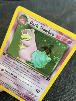 Pokemon Dark Slowbro Team Rocket 1st Edition Holo Rare #12 Holo Swirl - Image 2