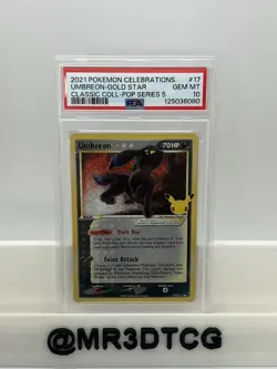 2021 POKEMON UMBREON GOLD STAR CELEBRATIONS CLASSIC COLLECTION #17 PSA 10 - Image 1