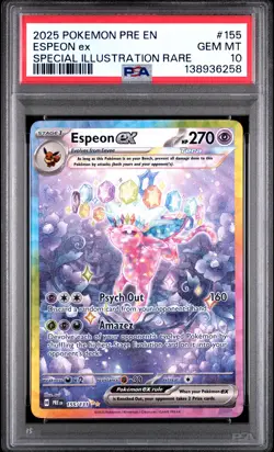 2025 POKEMON PRE EN-PRISMATIC EVOLUTIONS #155 ESPEON EX PSA 10 - Image 1