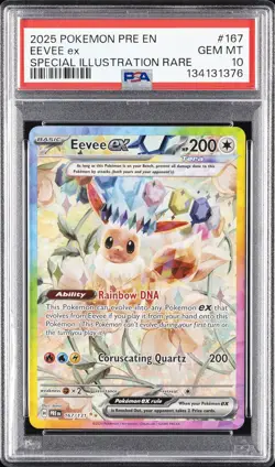 2025 POKEMON PRE EN-PRISMATIC EVOLUTIONS #167 EEVEE EX PSA 10 - Image 1