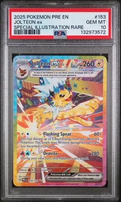 2025 POKEMON PRE EN-PRISMATIC EVOLUTIONS #153 JOLTEON EX PSA 10 - Image 1