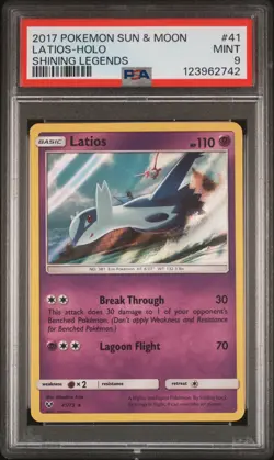 2017 POKEMON SUN & MOON SHINING LEGENDS #41 LATIOS-HOLO PSA 9 - Image 1