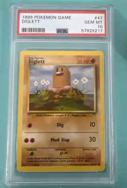 PSA 10 Pokemon TCG Diglett Base Set 47/102 - Image 1