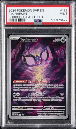 2024 POKEMON SVP EN-SV BLACK STAR PROMO #129 PECHARUNT PSA 9 - Image 1