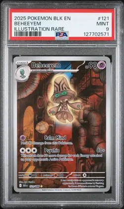 2025 POKEMON BLK EN-BLACK BOLT ILLUSTRATION RARE #121 BEHEEYEM PSA 9 - Image 1