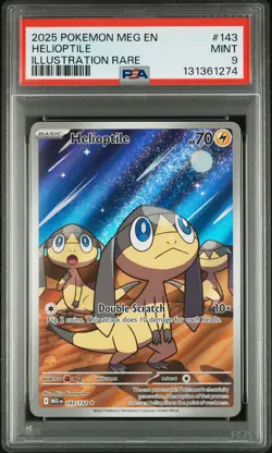 2025 POKEMON MEG EN-MEGA EVOLUTION ILLUSTRATION RARE #143 HELIOPTILE PSA 9 - Image 1