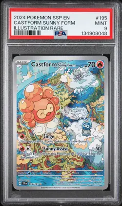 2024 POKEMON SSP EN-SURGING SPARKS ILLUSTRATION RARE CASTFORM SUNNY FORM PSA 9 - Image 1