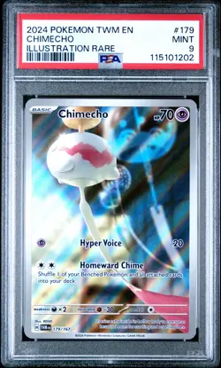 2024 POKEMON TWM EN-TWILIGHT MASQUERADE ILLUSTRATION RARE #179 CHIMECHO PSA 9 - Image 1
