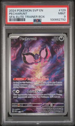 2024 POKEMON SVP EN-SV BLACK STAR PROMO #129 PECHARUNT PSA 9 - Image 1
