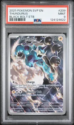 2025 POKEMON SVP EN-SV BLACK STAR PROMO #209 THUNDURUS PSA 9 - Image 1