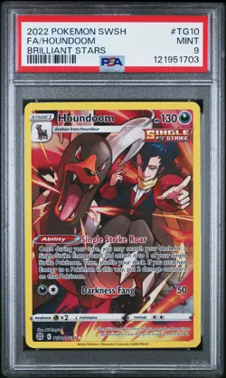 2022 POKEMON SWORD & SHIELD BRILLIANT STARS #TG10 FULL ART/HOUNDOOM PSA 9 - Image 1