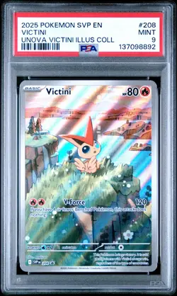 2025 POKEMON SVP EN-SV BLACK STAR PROMO #208 VICTINI PSA 9 - Image 1
