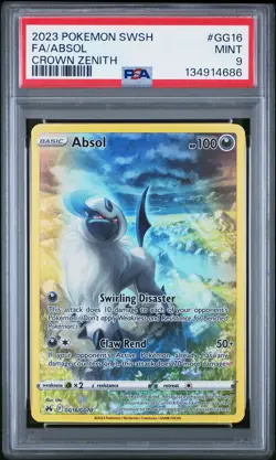 2023 POKEMON SWORD & SHIELD CROWN ZENITH #GG16 FULL ART/ABSOL PSA 9 - Image 1