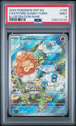 2024 POKEMON SSP EN-SURGING SPARKS ILLUSTRATION RARE CASTFORM SUNNY FORM PSA 9 - Image 1