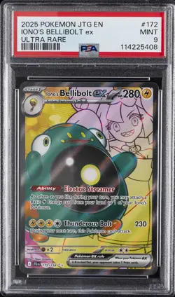 2025 POKEMON JTG EN-JOURNEY TOGETHER ULTRA RARE #172 IONO'S BELLIBOLT EX PSA 9 - Image 1