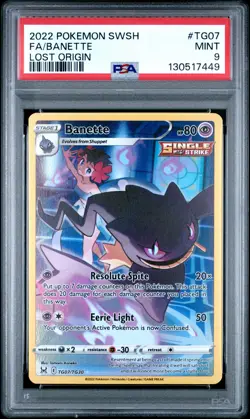 2022 POKEMON SWORD & SHIELD LOST ORIGIN #TG07 FULL ART/BANETTE PSA 9 - Image 1