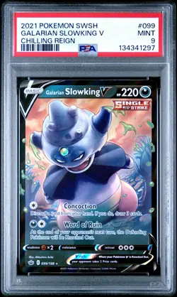 2021 POKEMON SWORD & SHIELD CHILLING REIGN #099 GALARIAN SLOWKING V PSA 9 - Image 1