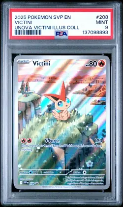 2025 POKEMON SVP PROMO UNOVA VICTINI ILLUSTRATION COLLECTION #208 VICTINI PSA 9 - Image 1