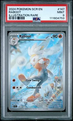 2024 POKEMON SCR EN-STELLAR CROWN ILLUSTRATION RARE #147 RABOOT PSA 9 - Image 1