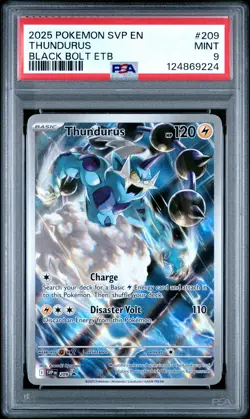 2025 POKEMON SVP EN-SV BLACK STAR PROMO #209 THUNDURUS PSA 9 - Image 1