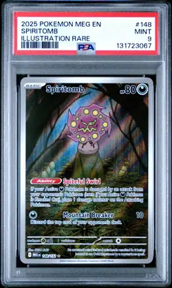 2025 POKEMON MEG EN-MEGA EVOLUTION ILLUSTRATION RARE #148 SPIRITOMB PSA 9 - Image 1