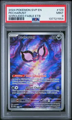 2024 POKEMON SVP EN-SV BLACK STAR PROMO #129 PECHARUNT PSA 9 - Image 1