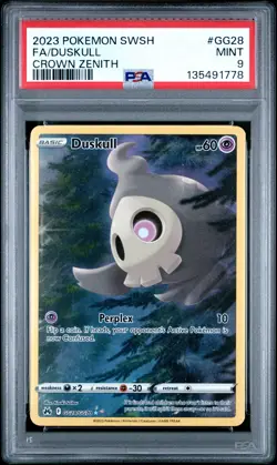 2023 POKEMON SWORD & SHIELD CROWN ZENITH #GG28 FULL ART/DUSKULL PSA 9 - Image 1