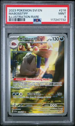2023 POKEMON SVI EN-SCARLET & VIOLET ILLUSTRATION RARE #218 MABOSSTIFF PSA 9 - Image 1