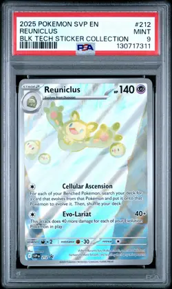 2025 POKEMON SVP EN-SV BLACK STAR PROMO #212 REUNICLUS PSA 9 - Image 1