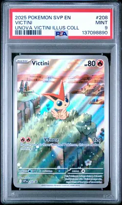 2025 POKEMON SVP EN-SV BLACK STAR PROMO #208 VICTINI PSA 9 - Image 1