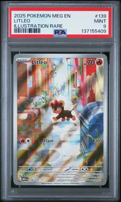 2025 POKEMON MEG EN-MEGA EVOLUTION ILLUSTRATION RARE #139 LITLEO PSA 9 - Image 1