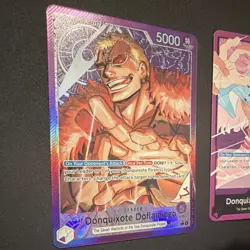 Bandai One Piece CCG Donquixote Doflamingo OP14-060 Leader Holo Special - Image 2