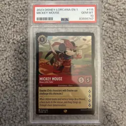 Mickey Mouse “Brave Little Tailor” Disney Lorcana (Legendary) Non Foil PSA 10 - Image 1
