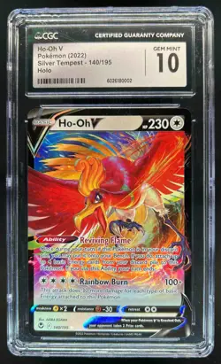 2022 Pokemon SWSH Silver Tempest Ho-Oh V Holo #140/195 CGC 10 - Image 1
