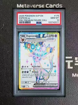2025 POKEMON SVP EN-SV BLACK STAR PROMO #175 ESPEON EX PSA 10 GEM #1 - Image 1
