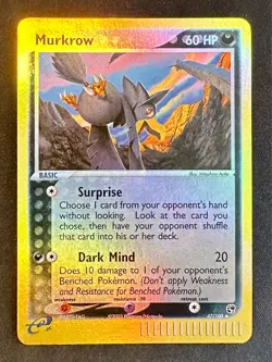Murkrow 47/100 2003 EX Sandstorm Pokemon Card TCG Arita Artwork Reverse Holo Nm - Image 1