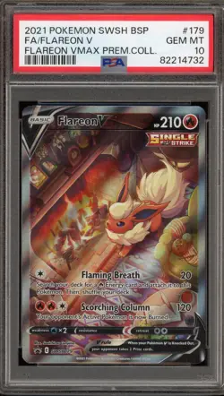Pokemon Flareon V VMAX Premium Coll. Full Alt Art Promo SWSH179 PSA 10 Gem Mint - Image 1
