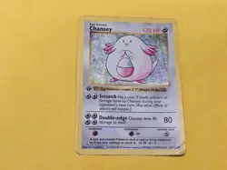 1st Edition Chansey Shadowless Base Set Holo 3/102 Pokemon Card - Image 1