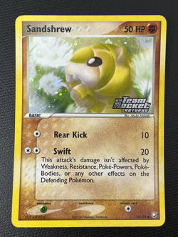 Sandshrew 74/109 EX Team Rocket Returns Stamped Reverse Holo Pokemon TCG Card LP - Image 1