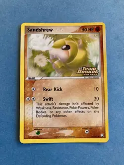 Pokemon Stamped (Reverse) Holo Sandshrew- EX Team Rocket Returns- 74/109- LP - Image 1