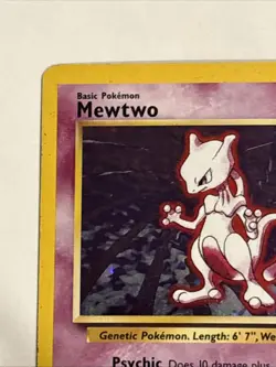 Pokemon TCG Mewtwo Base Set Holo Unlimited Rare Card 10/102 MP Condition - Image 2
