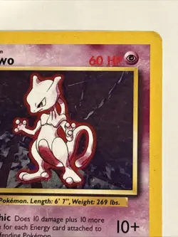 Pokemon TCG Mewtwo Base Set Holo Unlimited Rare Card 10/102 MP Condition - Image 3