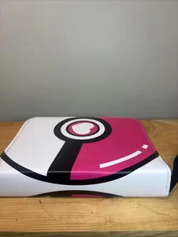 Pokemon card binder for Pokemon cards, 50 sleeves, 9.5x7" pink/white cover - Image 3