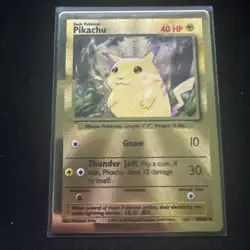 Pikachu Metal Gold Card UPC Pokemon 25th Anniversary Celebrations 58/102 Promo - Image 1