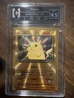 Gold Metal Pikachu Card 58/102 Pokemon Celebrations 25th Anniversary Pokemon MNT - Image 1