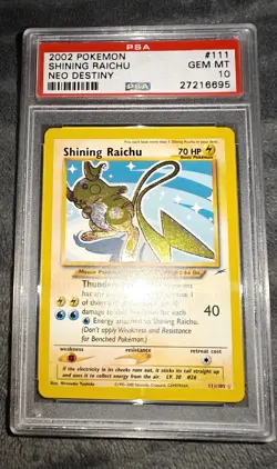 Pokemon Neo Destiny Shining Raichu PSA 10 Gem Mint Englisch #111 - Image 1