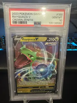 Pokemon Rayquaza V Crown Zenith Holo Ultra Rare #100 PSA 10 Gem Mint - Image 1