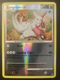 Zangoose 59/106 Pokemon Diamond & Pearl Great Encounters 2008 Reverse Holo NM - Image 1