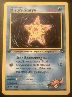 Misty's Staryu 92/132 Pokemon Gym Challenge Regular 1st Edition MP - Image 1